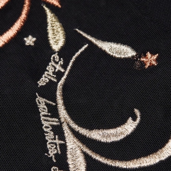 NEW Cinq a Sept Mesh Sheer Black Embroidered Top Turtleneck - Size S - Picture 7 of 11